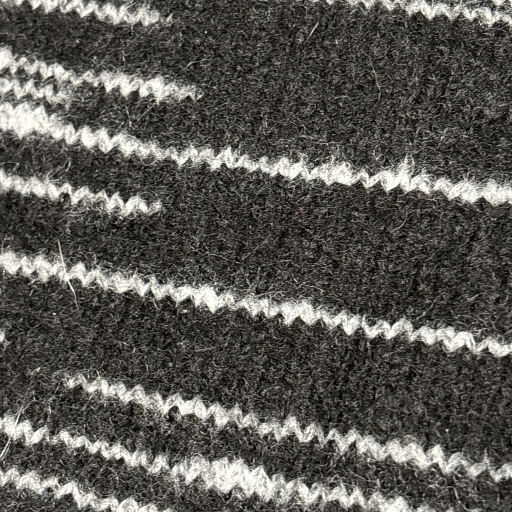 T by Talbots Women's‎ LP Mock Turtleneck Wool Blend Black White Striped Sweater - Picture 6 of 14